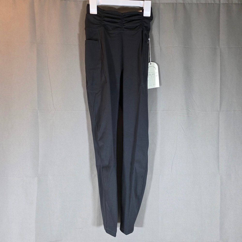 Blogilates Womens Ruched Waist Legging Black High‎ Rise Pockets 214202328 Small